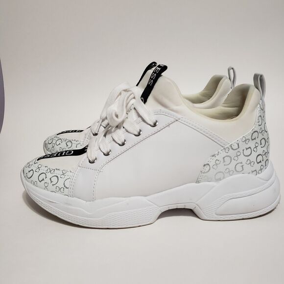 Guess Women's Sz 10 White Sneakers - Picture 6 of 10
